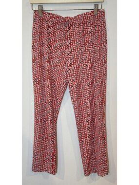 Clara Sun Woo Pants Straight Pants Stretch Crop Red Black White Medium M